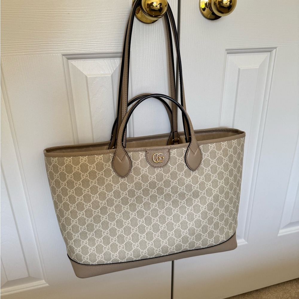 Gucci Ophidia medium tote bag / beige white supreme